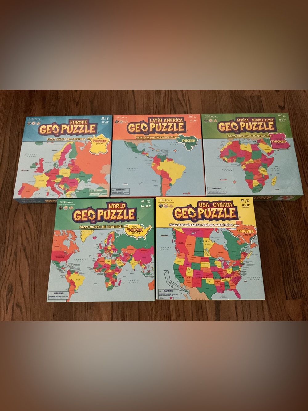 World GeoPuzzle5 set. 3 new /2 opened